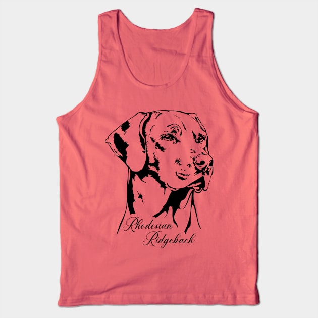 Rhodesian Ridgeback dog lover portrait Tank Top by wilsigns